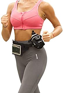 2-in-1 Handheld 12 Oz. Water Bottle & Running Belt Add-on Bundle Pack with Waterproof Running Swimming Belt  IPX8 Rated Belt Features Phone Pocket W/Touchscreen Cover for iPhone 7 8 X 11 Plus