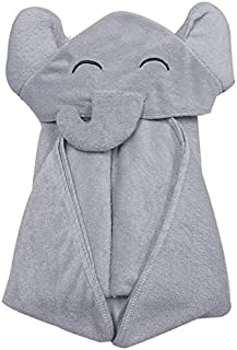 Premium Bamboo Baby Bath Towel  Ultra Soft Organic Hypoallergenic Baby Hooded Towels for Babies - Newborn Essential Cute Grey Little Elephant -Perfect Baby Registry Gifts for Boy Girl