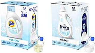 Tide Free and Gentle Laundry Detergent eco-box + Downy Eco-box Liquid Fabric Conditioner, Free & Gentle