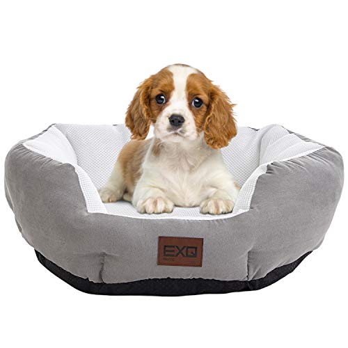 EXQ Home Soft Warmful Cat Beds for Indoor Cats,Fluffy Calming Cat Bed with Slip-Resistant Bottom,Plush Round Dog Beds for Small Dogs,20 inch Kitten Beds Machine Washable Dog Bed