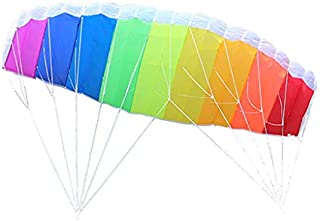 lahomia Large Dual Line Parachute, Rainbow Stunt Power Flying Kite Outdoor Surfing Kiteboarding Parafoil Fun Beach Sport Toy Fly Wing - 2.7m