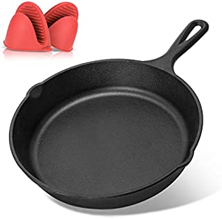 YACOOK Frying Pan 6 inch Pre-Seasoned Cast Iron Skillets Non- Stick for Home, Camping Indoor and Outdoor Cooking, Searing and Baking on Stove top