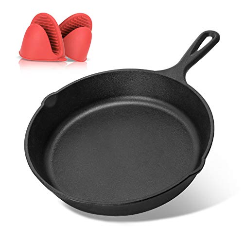 YACOOK Frying Pan 6 inch Pre-Seasoned Cast Iron Skillets Non- Stick for Home, Camping Indoor and Outdoor Cooking, Searing and Baking on Stove top