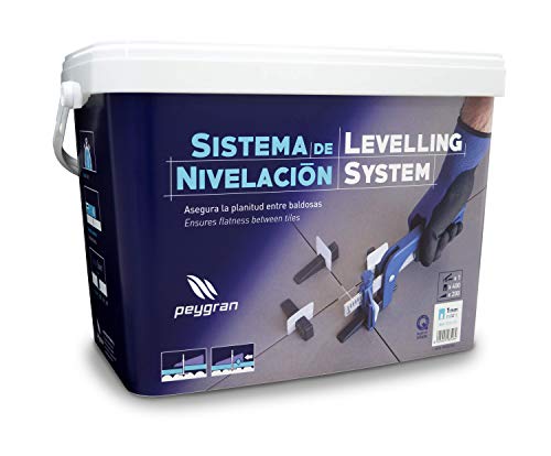 Peygran Tile Leveling System Super KIT 1/8 (3MM) Includes Pliers/Tool, 400 Clips, 200 Wedges and Handy, Durable Bucket. Lippage Free and Perfect Tile Installation for Professionals and DIYs.