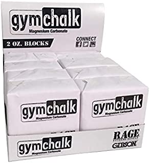 Gibson Athletic Premium Block Gym Chalk, 1Lb, Consists of (8) 2 oz Blocks, Magnesium Carbonate, Gymnastics, Weightlifting, Rock Climbing White