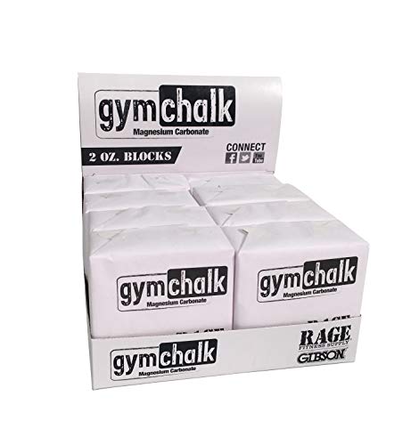 Gibson Athletic Premium Block Gym Chalk, 1Lb, Consists of (8) 2 oz Blocks, Magnesium Carbonate, Gymnastics, Weightlifting, Rock Climbing White