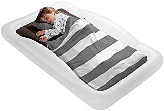 The Shrunks Toddler Travel Bed Portable Inflatable Air Mattress Blow Up Bed for Indoor/Outdoor Camping, Backyard, Hotel, or Home Use Kids Floor Bed with Security Bed Rails and Electric Pump