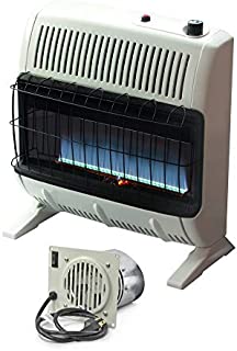 Mr. Heater 30,000 BTU Vent Free Blue Flame Natural Gas Heater (1000 sq.ft. Range) with Blower Fan Kit