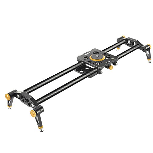 Neewer 23.6 inches/60 Centimeters Carbon Fiber Camera Track Slider Video Stabilizer Rail with 6 Bearings for DSLR Camera DV Video Camcorder Film Photography, Load up to 17.5 pounds/8 kilograms