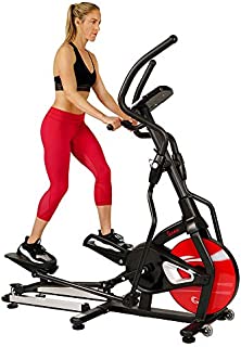 Sunny Health & Fitness Magnetic Elliptical Trainer Machine w/ Tablet Holder, LCD Monitor, 265 Max Weight and Pulse Monitor - Stride Zone - SF-E3865,Black