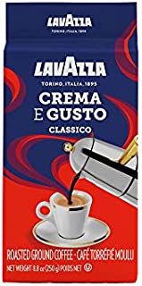 Lavazza Crema E Gusto Ground Coffee Blend, Espresso Dark Roast, 8.8 Oz Bricks (Pack of 4)