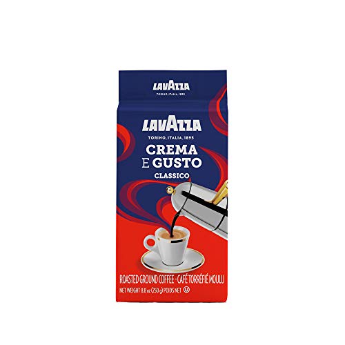 Lavazza Crema E Gusto Ground Coffee Blend, Espresso Dark Roast, 8.8 Oz Bricks (Pack of 4)