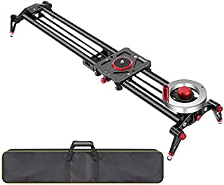 Neewer Camera Slider Video Track Dolly Rail Stabilizer: 31-inch/80cm, Flywheel Counterweight with Light Carbon Fiber Rails, Adjustable Legs, Carry Bag, DSLR Camera Camcorder Track for Filming