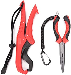 Panghuhu88 Needle Nose Pliers Long Nose G1 with Floating Fish Gripper Fishing Tackle Lure Hook Remover Line Cutter Scissors Pliers Set