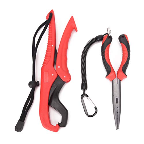 Panghuhu88 Needle Nose Pliers Long Nose G1 with Floating Fish Gripper Fishing Tackle Lure Hook Remover Line Cutter Scissors Pliers Set