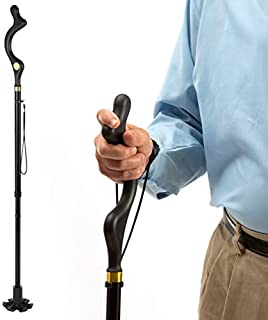 walking cane for men and walking canes for women special balancing - cane walking stick have 10 Adjustable Heights - self standing folding cane, portable collapsible cane, Comfortable