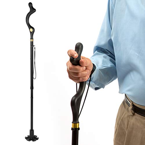 walking cane for men and walking canes for women special balancing - cane walking stick have 10 Adjustable Heights - self standing folding cane, portable collapsible cane, Comfortable