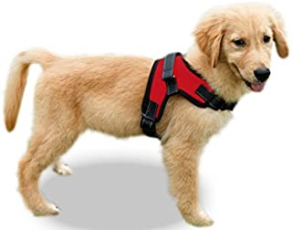 Copatchy No Pull Reflective Adjustable Dog Harness with Handle (Medium Red)