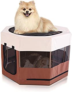 Meow&Woof Cat Playpen for Small Animals Wood Frame Cats Cage Indoor Kitten Crate Dog Play Pens for Puppy Large Size Sturdy Struction Long Lasting Use