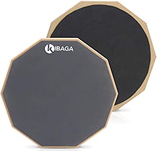 Double Sided Drum Pad 12 inches - Silent Drum Practice Pad Provides A Great Rebound - Perfect Snare Drum Pad For Quiet Workouts On Snare Drums And On Your Lap