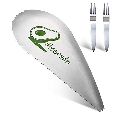 Avocado Slicer, ONEKOO Multifunction Avocado Cutter, For the Avocado Fruit Cuts, Pits, Peeled, Premium Stainless Steel, With Fruit Fork