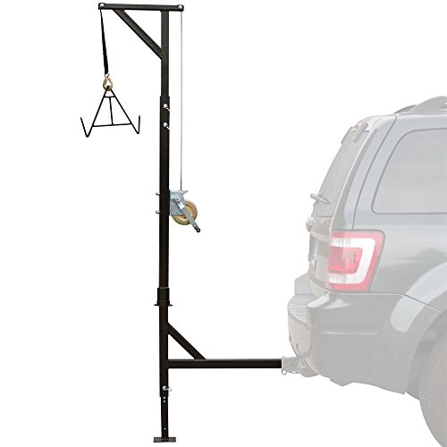 Kill Shot Deer-Hoist-SWEIVEL Deluxe Hitch-Mounted Deer Hoist with Swivel & Gambrel - 500 lb. Capacity