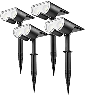 Consciot OC-GL-034B Dusk-to-Dawn 16 LED Landscape Spotlights, 650LM IP67 Waterproof Solar Powered Outdoor, Wireless Wall Light for Garden Yard Patio Walkway, 4 Pack, Cool White 6500K, 4 Count