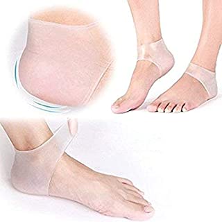 Moisturizing Skin Softening Silicone Gel Heel Sleeve for Heel Fissures, Dry Cracked Heel Repair with Protective Cushioning for Plantar Fasciitis Pain Relief by JERN (1 Pair Braces for Men and Women)