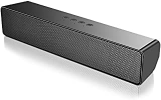 Computer Speakers, SAKOBS Wireless Computer PC Soundbar, Stereo USB Powered Mini Sound Bar Speaker for PC Tablets Desktop Cellphone Laptop with Dual Speakers,18H Playtime & Microphone