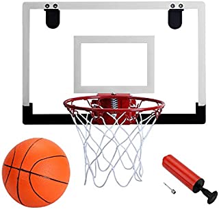 Door Hanging Mini Basketball Hoop - Win SPORTS with Breakaway Steel Rim, Includes 5 Mini basketballs and Hand Pump with Needle (18x12 inches)