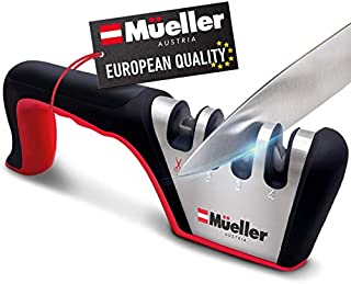 Mueller Original Premium Knife Sharpener, Heavy Duty 4-Stage Diamond Really Works for Ceramic and Steel Knives, Scissors. Easily Restores Dull to Sharp