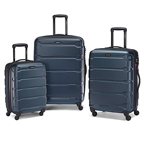 Samsonite Omni PC Hardside Expandable Luggage with Spinner Wheels, Teal, 3-Piece Set (20/24/28)