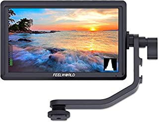 FEELWORLD FW568 5.5 inch DSLR Camera Field Monitor Video Peaking Focus Assist Small Full HD 1920x1080 IPS with 4K HDMI 8.4V DC Input Output Include Tilt Arm