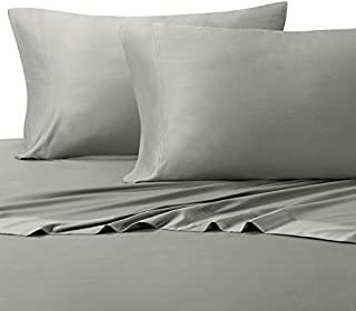 Royal Tradition 100 Percent Bamboo Bed Sheet Set, Split California King, Solid Grey, Super Soft and Cool Bamboo Viscose 5PC Sheets