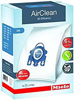 Miele 10123210 AirClean 3D Efficiency Dust Bag, Type GN, 4 Bags & 2 Filters