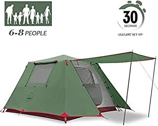 KAZOO Family Camping Tent Large Waterproof Pop Up Tents 6 Person Room Cabin Tent Instant Setup with Sun Shade Automatic Aluminum Pole