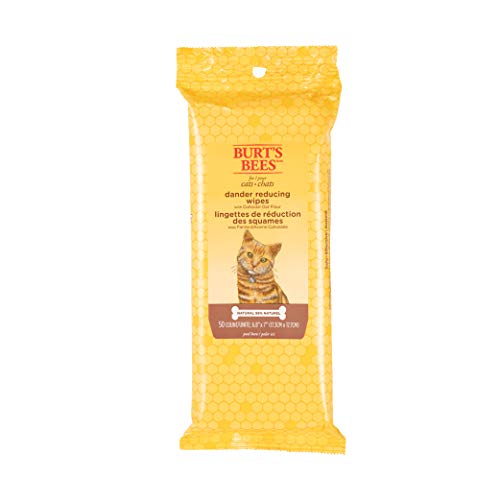 Burt's Bees Kitten and Cat Wipes For Grooming, Natural Dander Reducing Wipes, 50 Count