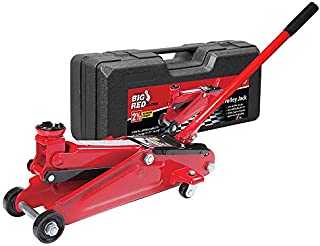 BIG RED T825013S1 Torin Hydraulic Trolley Floor Service/Floor with Blow Mold Carrying Storage Case, 2.5 Ton (5,000 lb) Capacity, Red