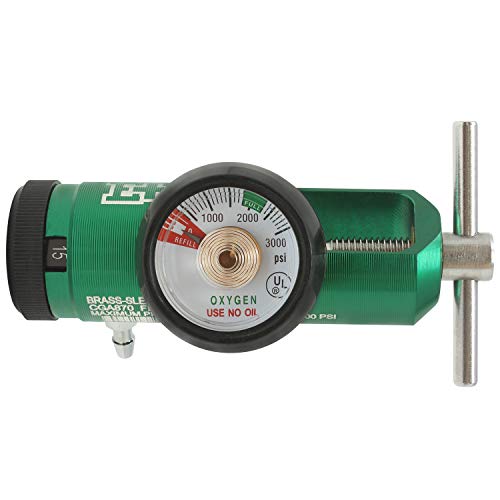 Ever Ready First Aid Oxygen Regulator CGA-870 Gauge Flow Rate with Wrench Key - 0-15LPM