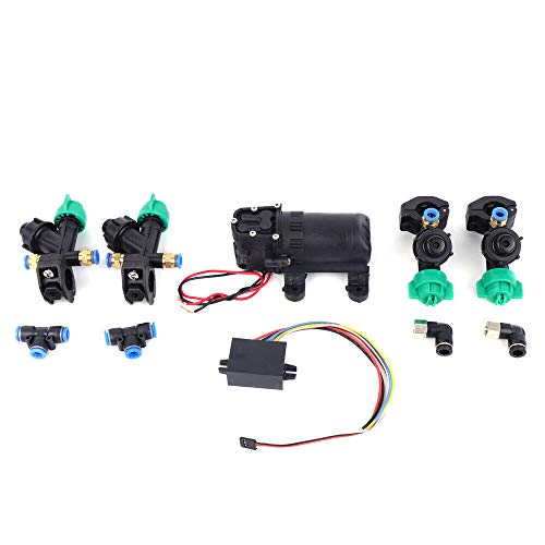 QIZHI Agriculture Spray Sprinklers for Lawn Garden,Agriculture Drone Spray System (Screws Fixed) Water Pump + Nozzles + Step-Down Module + Pipes Set