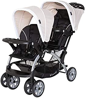 Baby Trend Sit N' Stand Compact Easy Fold Unisex Toddler Baby Double Tandem Stroller Convertible Travel System for Newborns and Toddlers, Modern Khaki