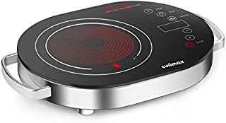 Cusimax Hot Plate,1500W LED Infrared Electric Portable Stove,Work w/ all Cookware,Adjustable Temp,7.9in Cooktop w/Touch Button for Dorm Office Home RV