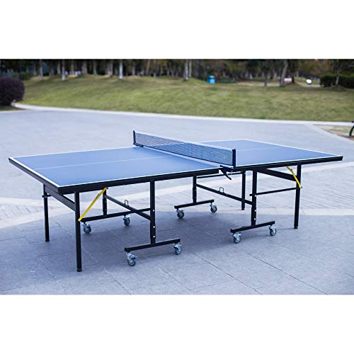 Ping Pong Table| Outdoor Table Tennis Table | Can be Moved and Folded Competition-Ready Indoor/Outdoor,Foldable| 10 Minute Easy Assembly | Simple Storage (Blue 01)