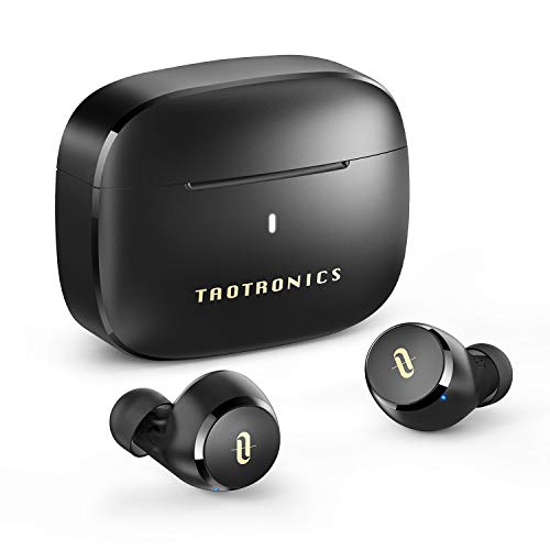 Wireless Earbuds, TaoTronics Bluetooth 5.0 Headphones Soundliberty 97 True Wireless Earphones in-Ear with mic CVC 8.0 Noise Cancelling AptX Stereo Bass Touch Control IPX8 Waterproof 9H Playtime