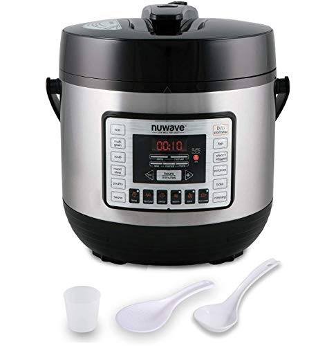 Pressure Cooker and Slow Cooker Combo with Accessories and Cookbook, NuWave NUTRI-POT, Includes Rice Maker Setting, Electric 6-Quart Stainless Steel Multicooker