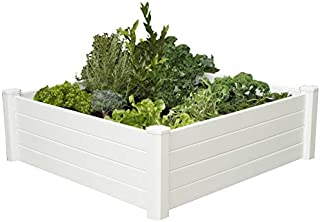 NuVue Products Raised 48 by 48 by 15-Inch Garden Box Kit, Extra Tall, White