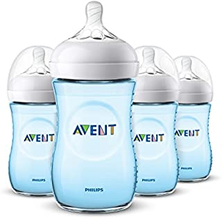 Philips Avent Natural Baby Bottle, Blue, 9oz, 4pk, SCF013/49