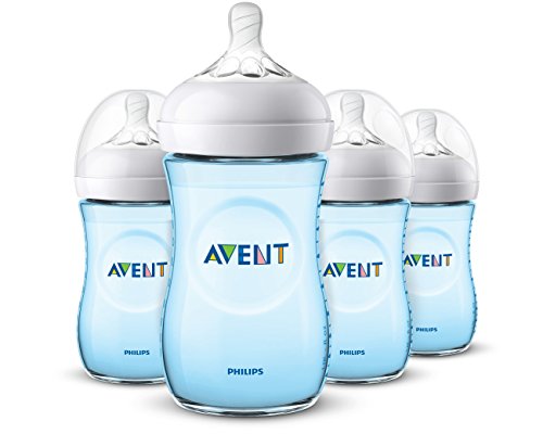 Philips Avent Natural Baby Bottle, Blue, 9oz, 4pk, SCF013/49