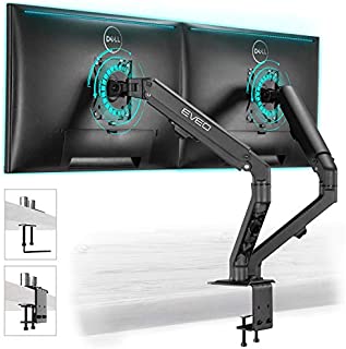 Dual Monitor Stand, Monitor Stands for 2 Monitors, Dual Monitor Mount for 17''-27'' Inch or 4.4-15.4 Lbs Each Arm, Swivel VESA Mount 75x75mm or 100x100mm, Dual Monitor Arm