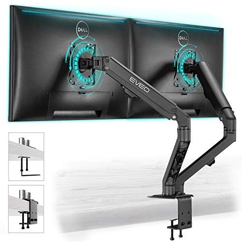 Dual Monitor Stand, Monitor Stands for 2 Monitors, Dual Monitor Mount for 17''-27'' Inch or 4.4-15.4 Lbs Each Arm, Swivel VESA Mount 75x75mm or 100x100mm, Dual Monitor Arm